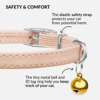 Leather Cat Collar with Bell