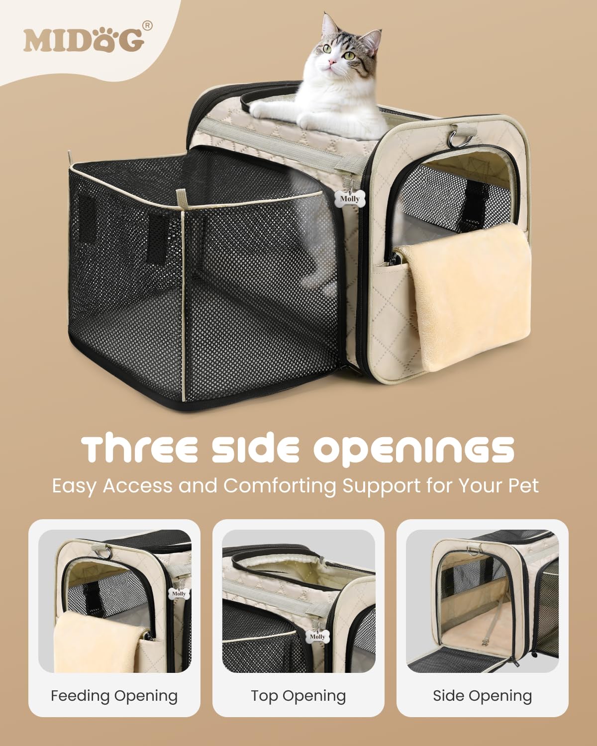 Expandable Airline-Approved Soft Cat Carrier