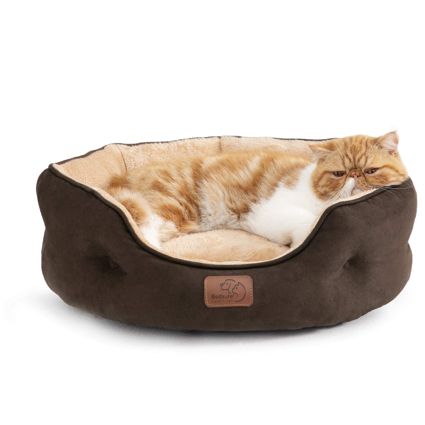 Washable Round Pet Bed for Small Dogs & Cats