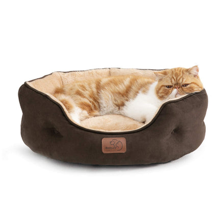 Washable Round Pet Bed for Small Dogs & Cats