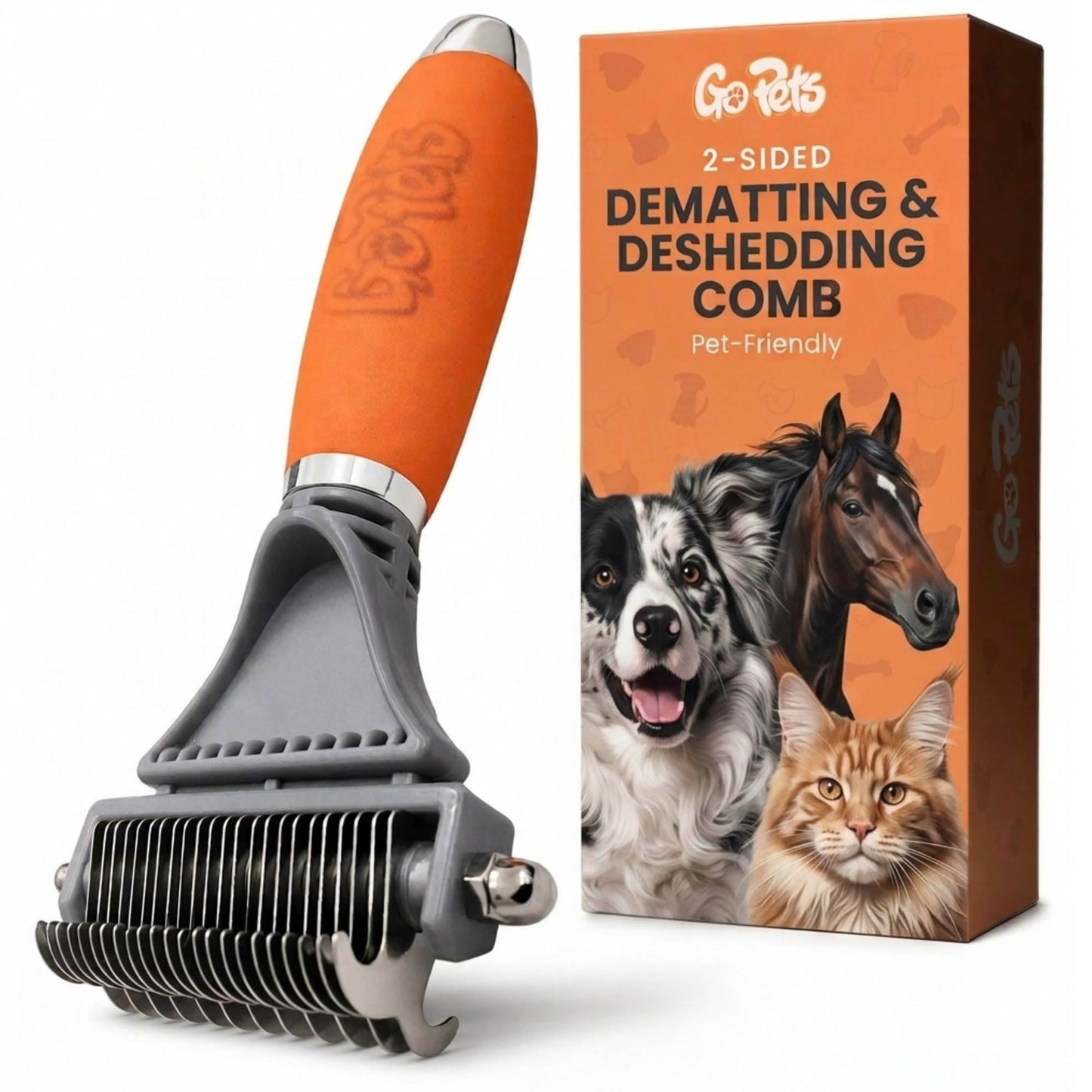2-Sided Deshedding & Dematting Comb for Pets