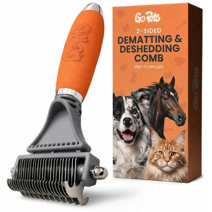 2-Sided Deshedding & Dematting Comb for Pets