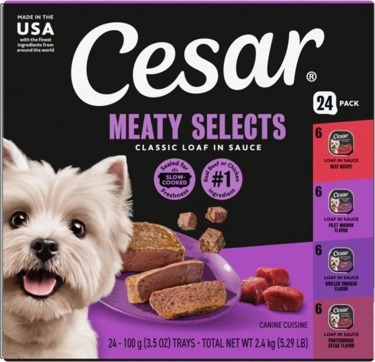 Adult Wet Dog Food Loaf in Sauce Variety Pack