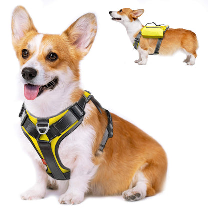 Dog Backpack Harness with Hidden Side Pockets