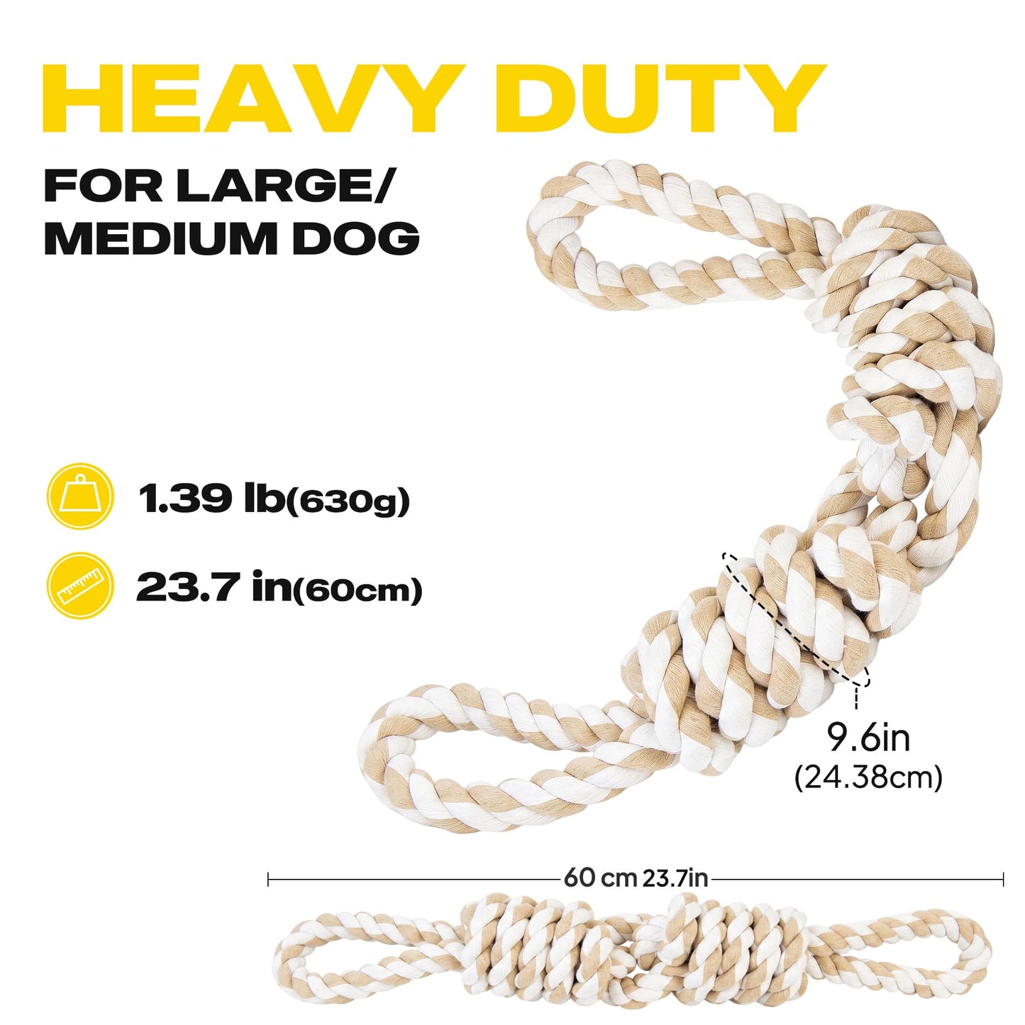 5-Knot Cotton Rope Dog Toy for Tug & Chew
