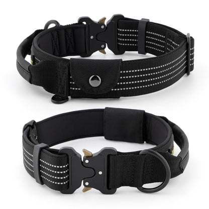 Tactical Dog Collar with AirTag Pocket