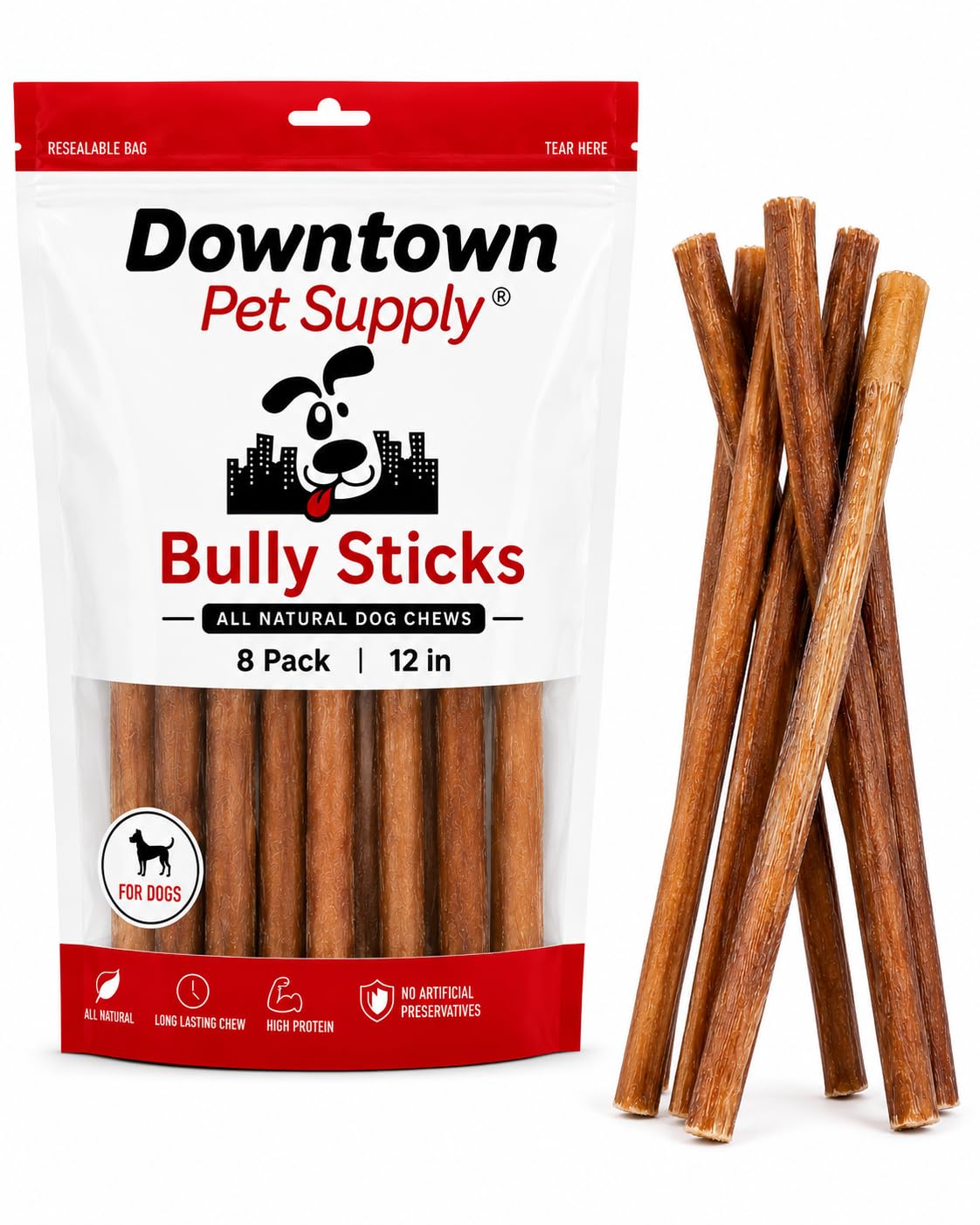 Natural Bully Stick Dog Chews for Long-Lasting Treats
