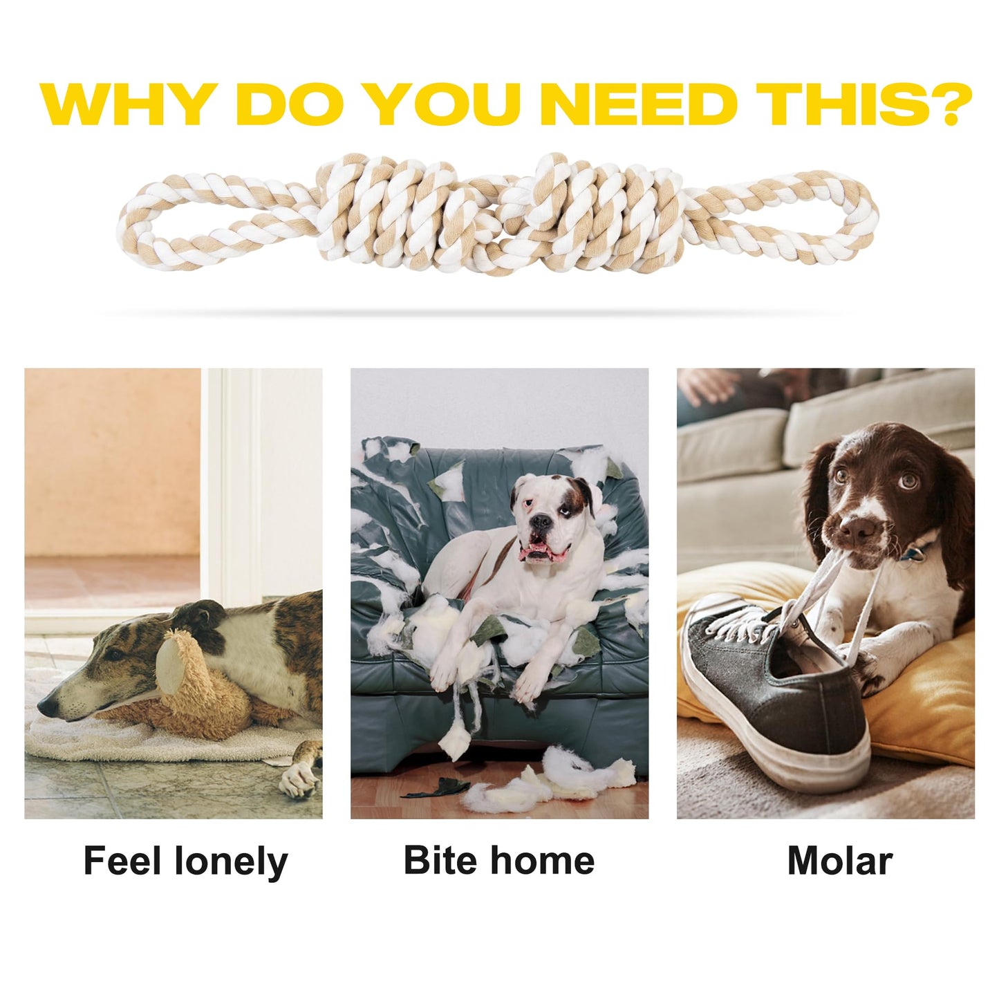5-Knot Cotton Rope Dog Toy for Tug & Chew