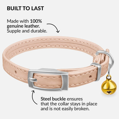Leather Cat Collar with Bell