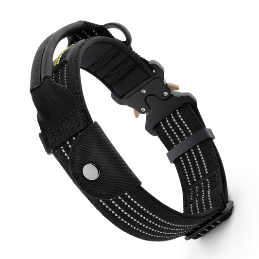 Tactical Dog Collar with AirTag Pocket