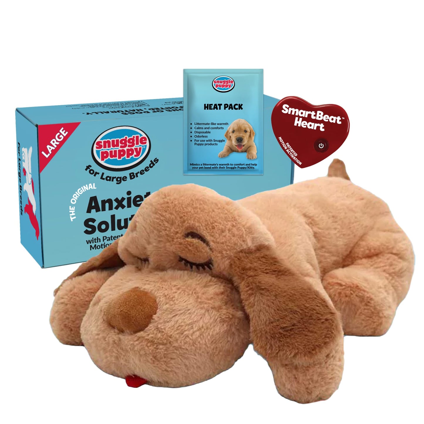 Heartbeat Plush Dog Toy for Calming Comfort