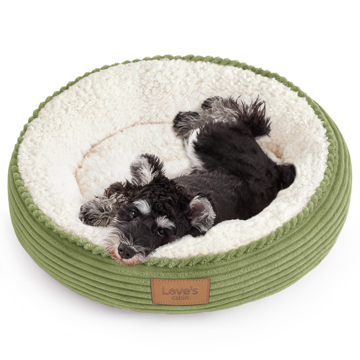 Round Donut Pet Bed with Washable Plush Cushion