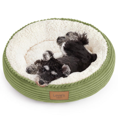 Round Donut Pet Bed with Washable Plush Cushion