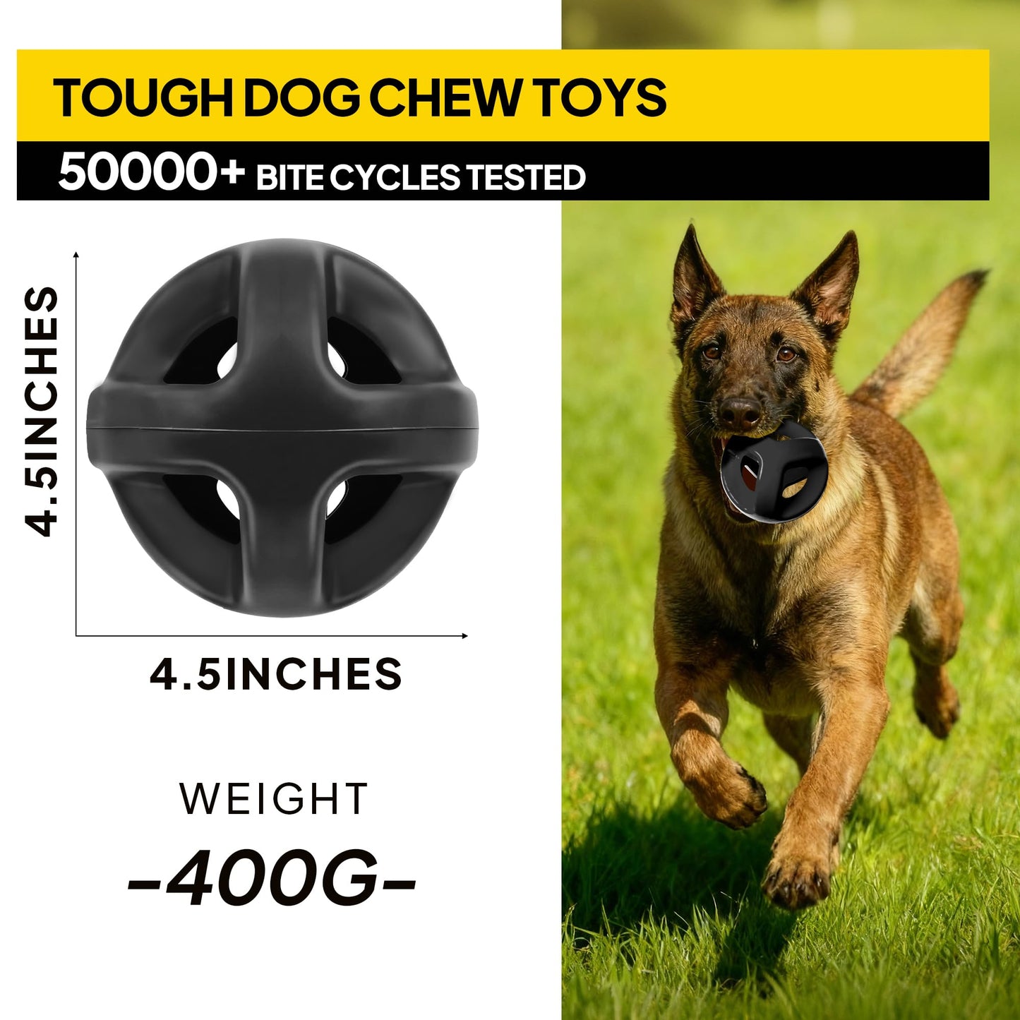 Tough Rubber Dog Ball for Chewing & Fetch