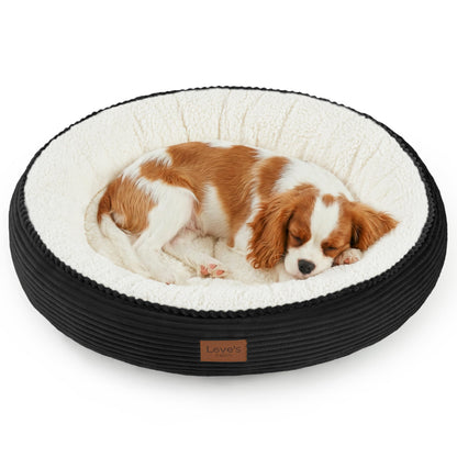 Round Donut Pet Bed with Washable Plush Cushion