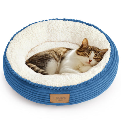 Round Donut Pet Bed with Washable Plush Cushion