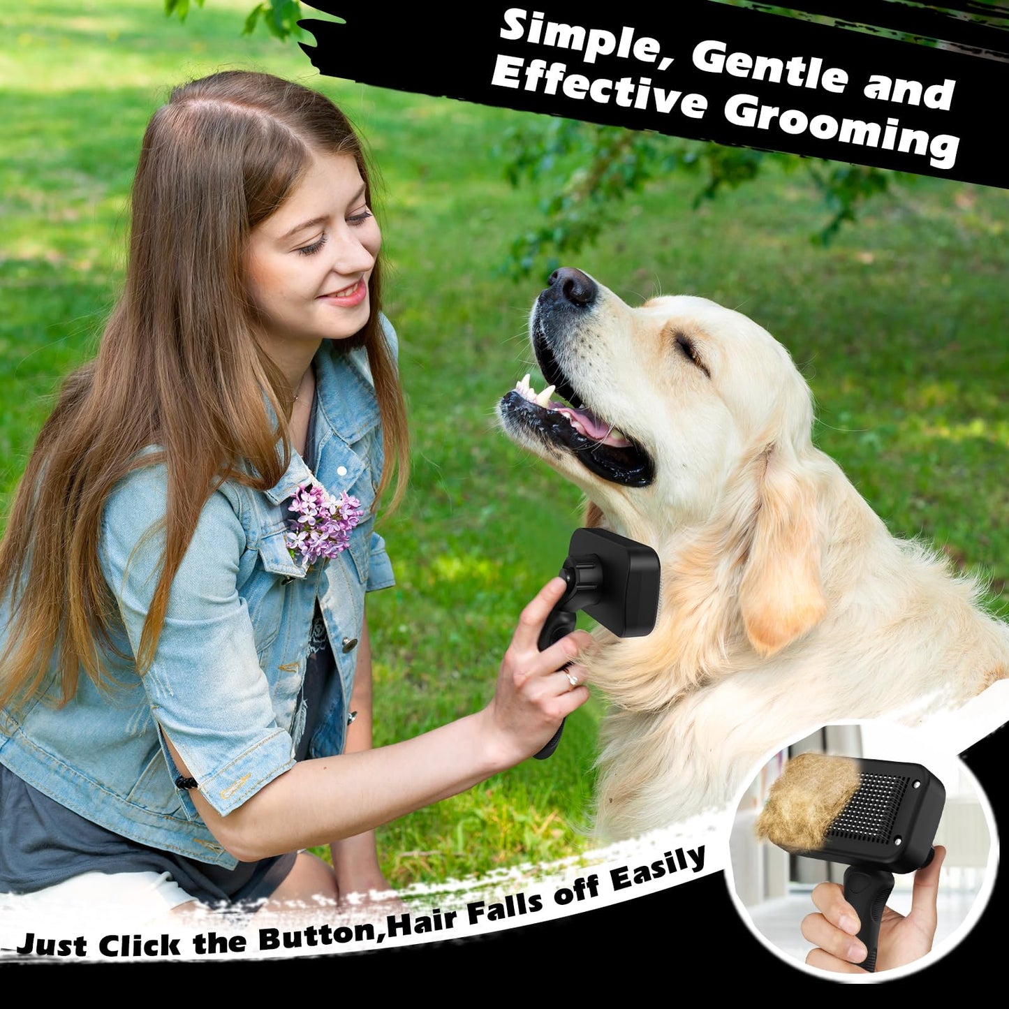 3-Piece Pet Grooming Brush & Deshedding Comb Set