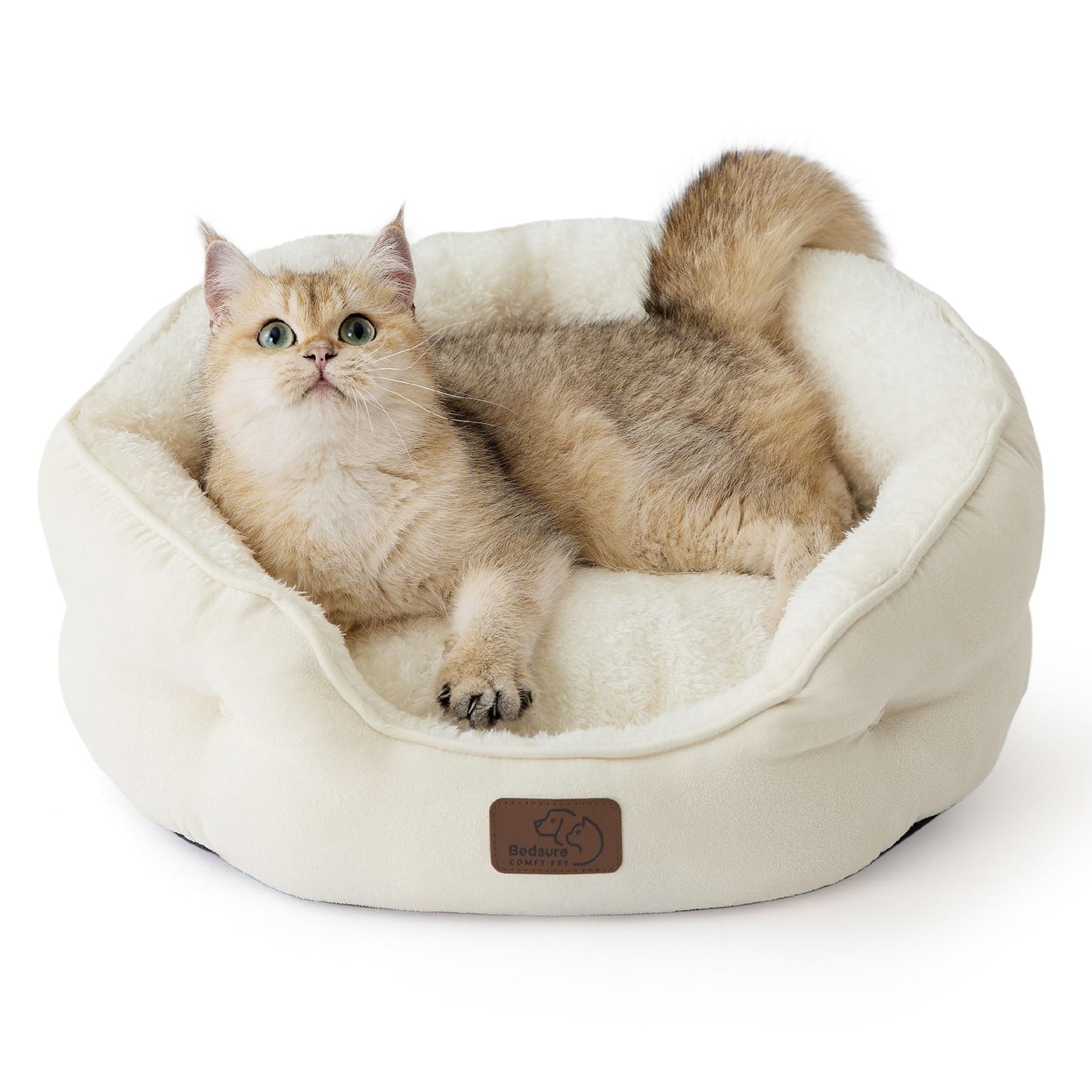 Washable Round Pet Bed for Small Dogs & Cats