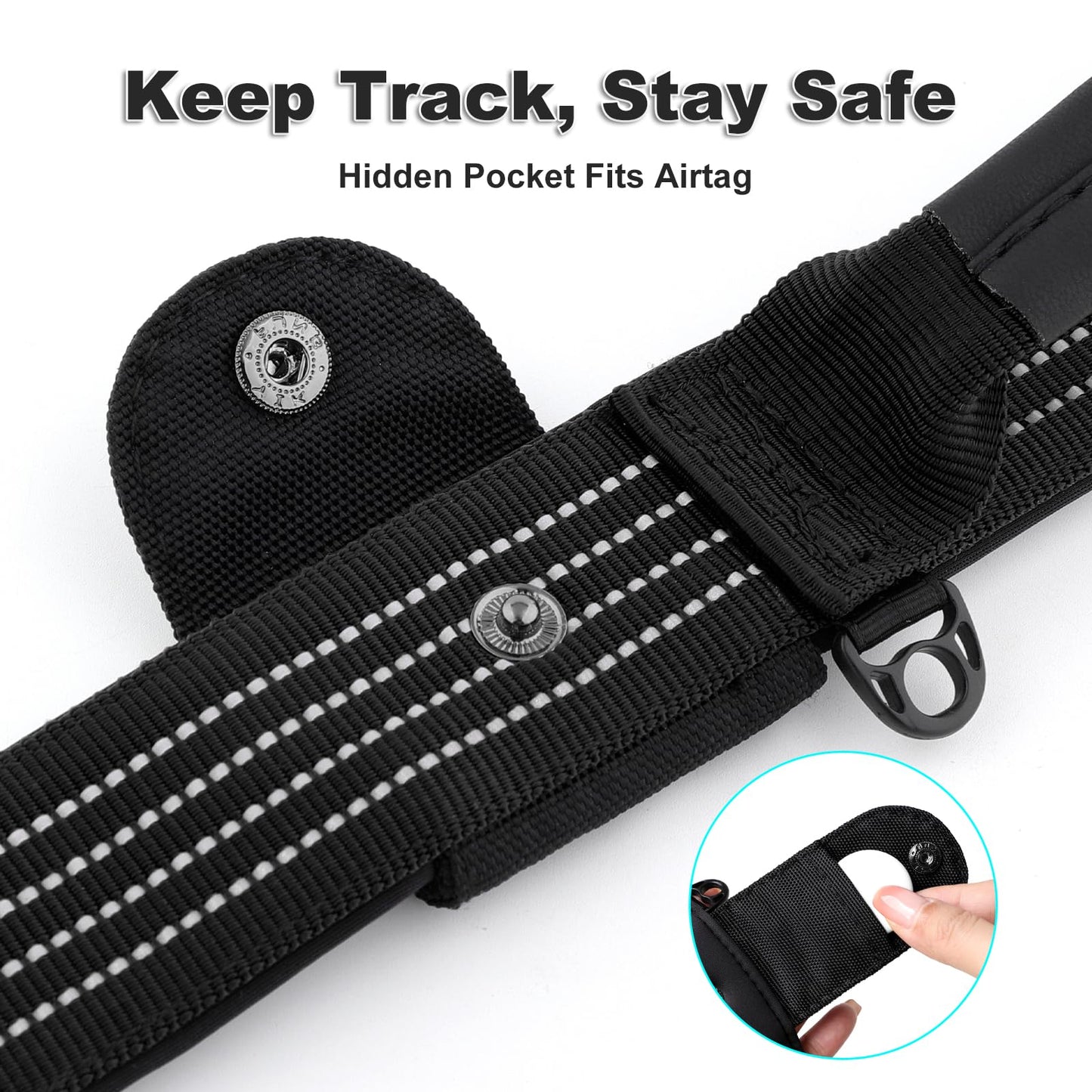 Tactical Dog Collar with AirTag Pocket
