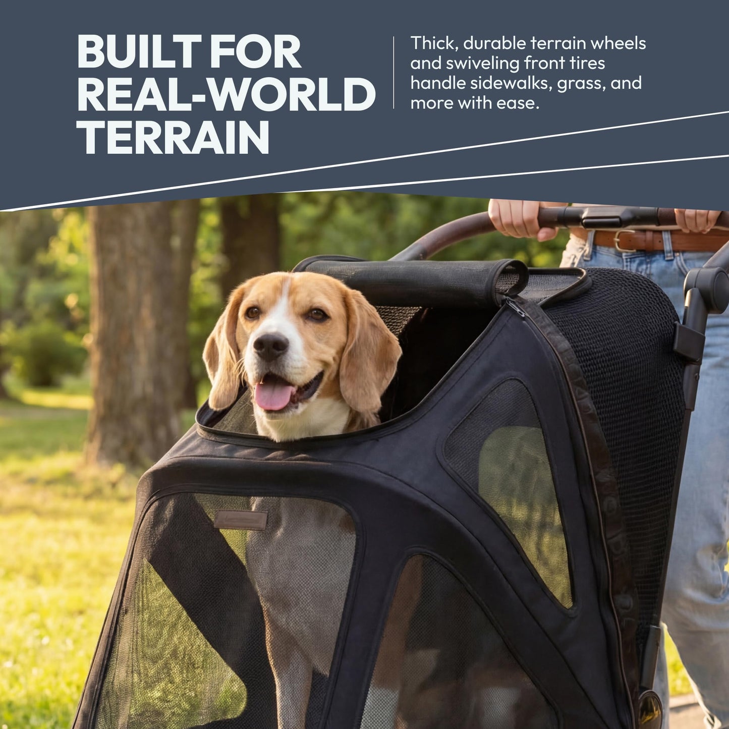 Flat-Fold Pet Stroller for Easy Travel