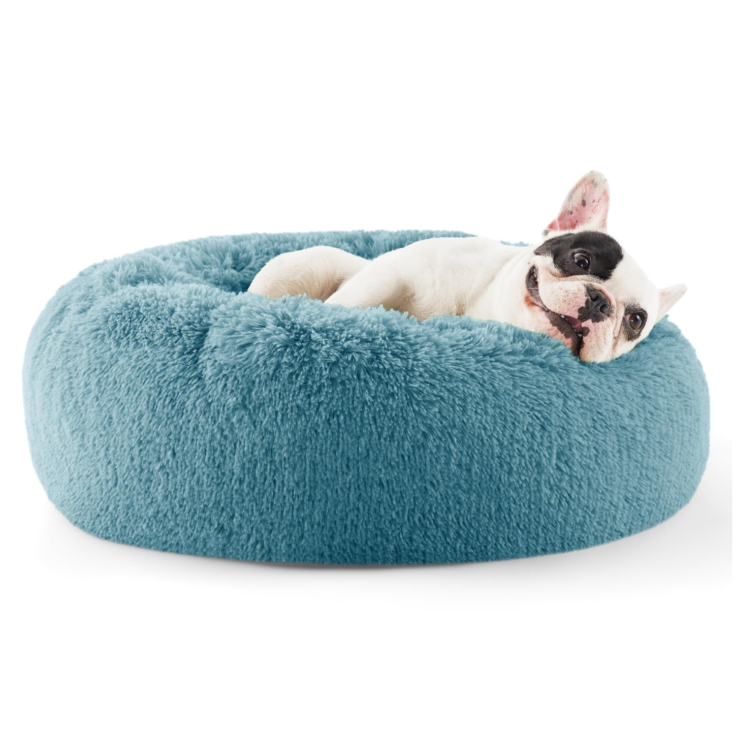 Calming Donut Dog Bed with Washable Faux Fur