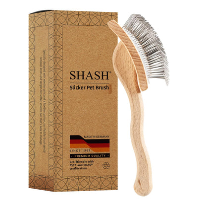 Curved-Pin Slicker Brush for Gentle Detangling