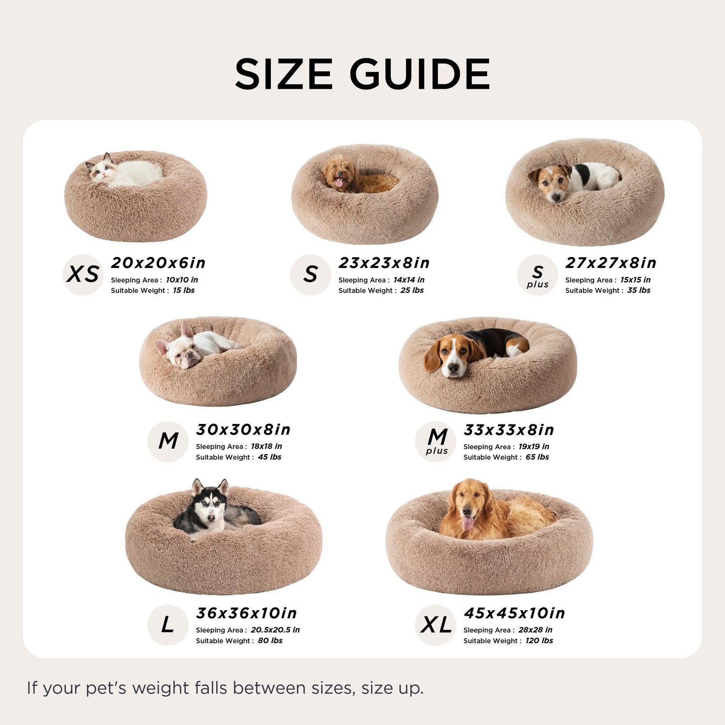 Calming Donut Dog Bed with Washable Faux Fur