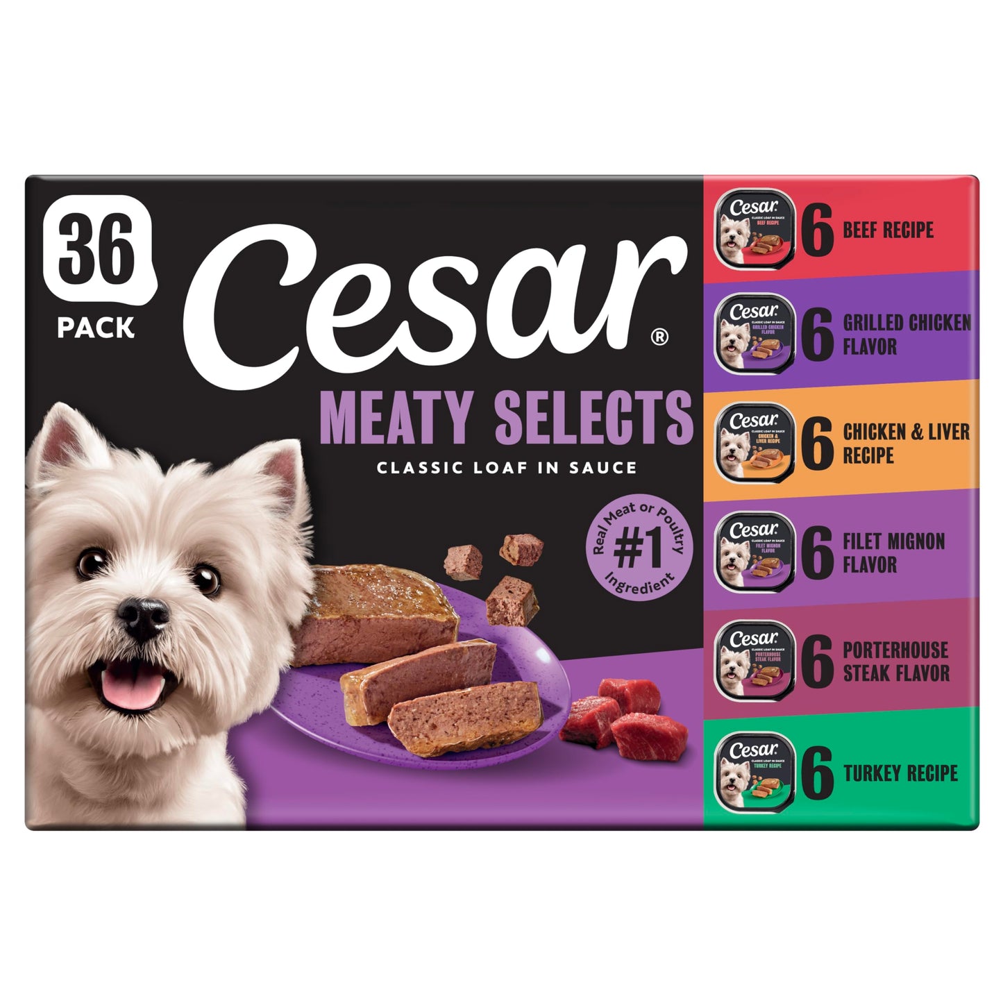 Adult Wet Dog Food Loaf in Sauce Variety Pack
