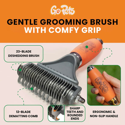2-Sided Deshedding & Dematting Comb for Pets