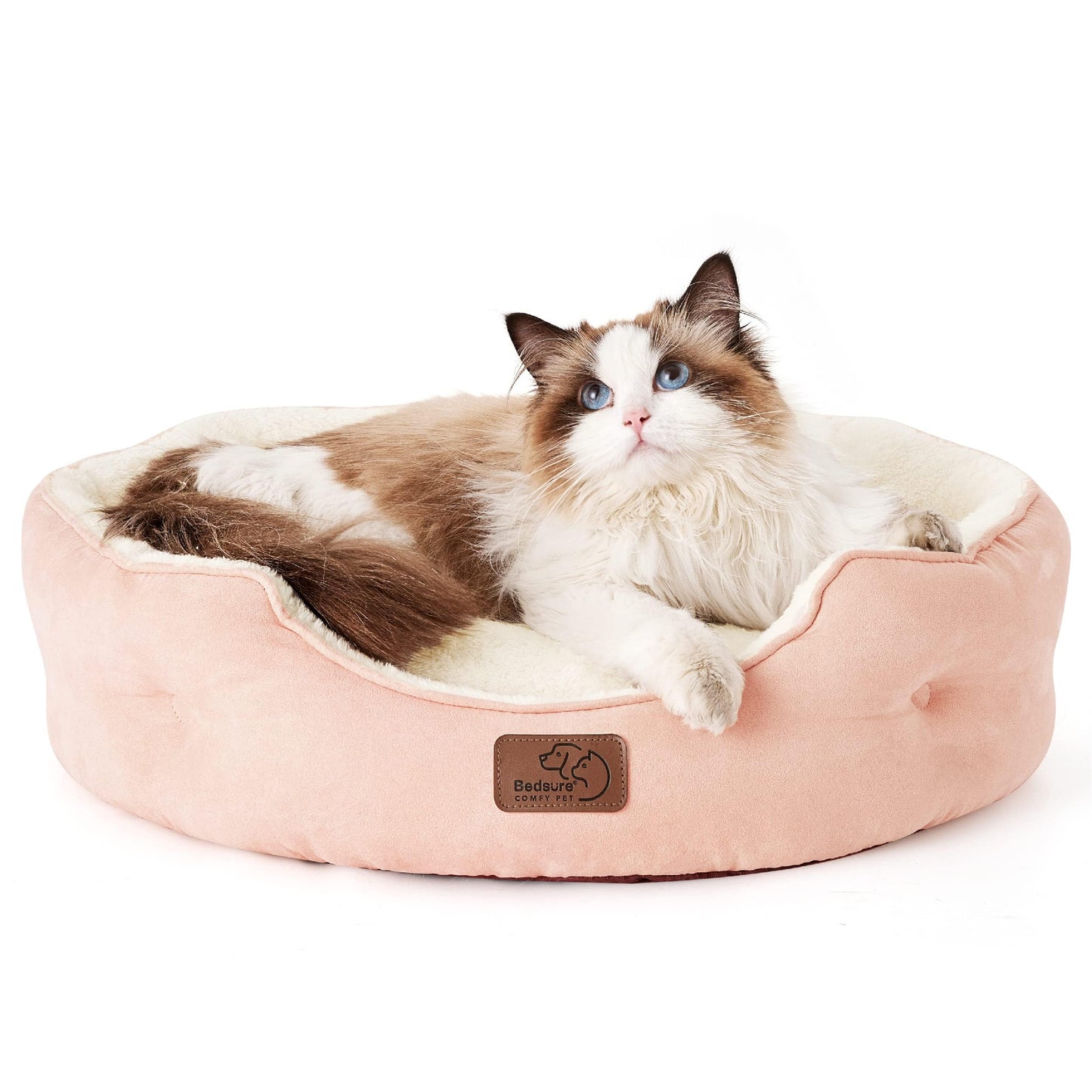 Washable Round Pet Bed for Small Dogs & Cats
