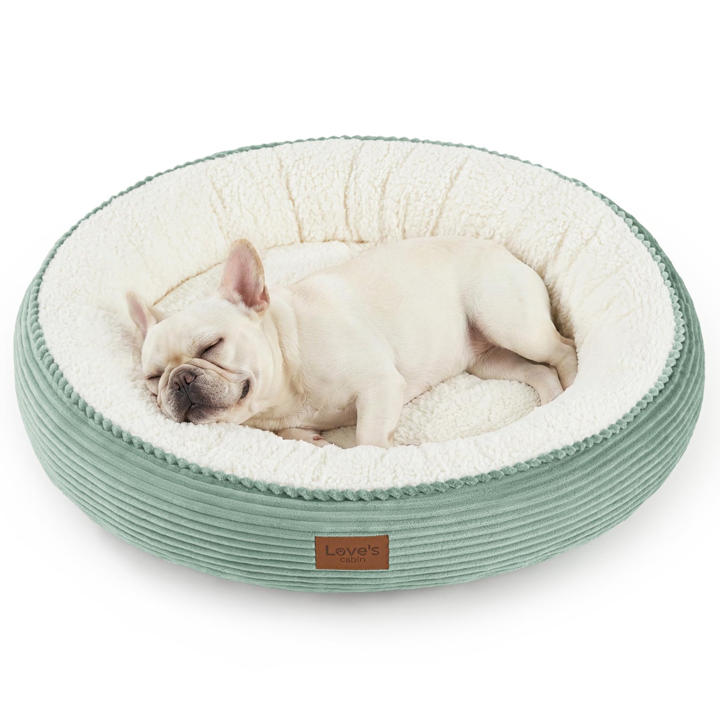 Round Donut Pet Bed with Washable Plush Cushion