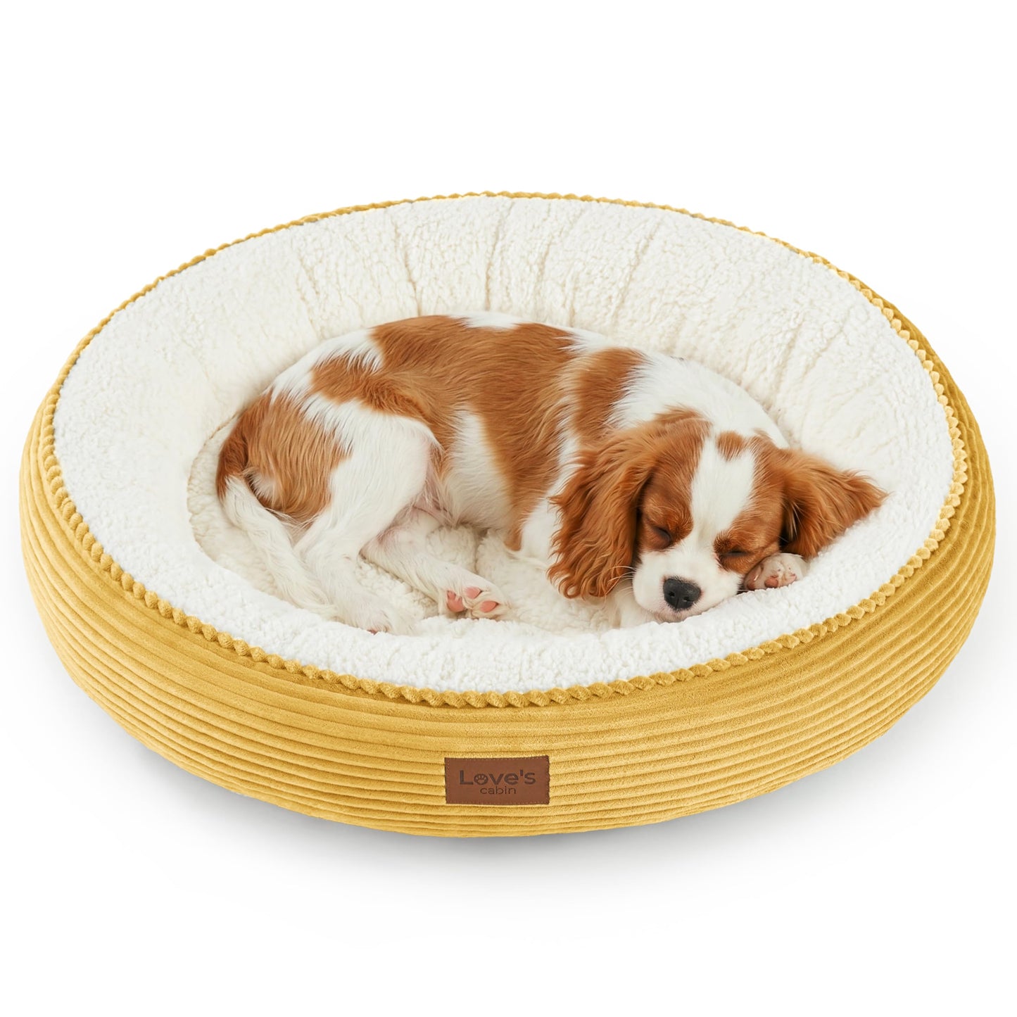 Round Donut Pet Bed with Washable Plush Cushion