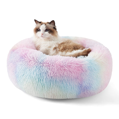 Calming Donut Dog Bed with Washable Faux Fur