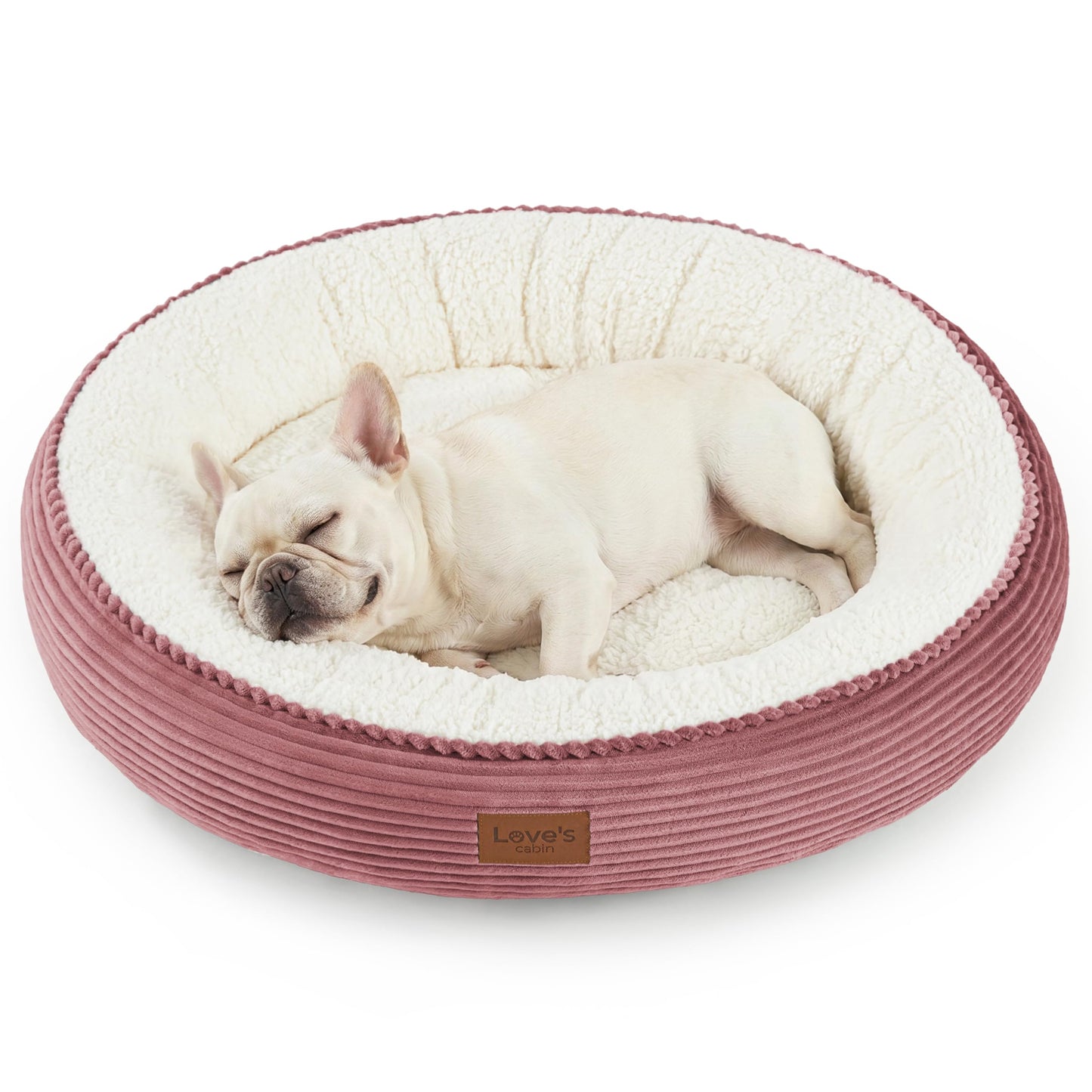 Round Donut Pet Bed with Washable Plush Cushion