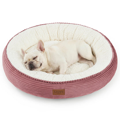 Round Donut Pet Bed with Washable Plush Cushion