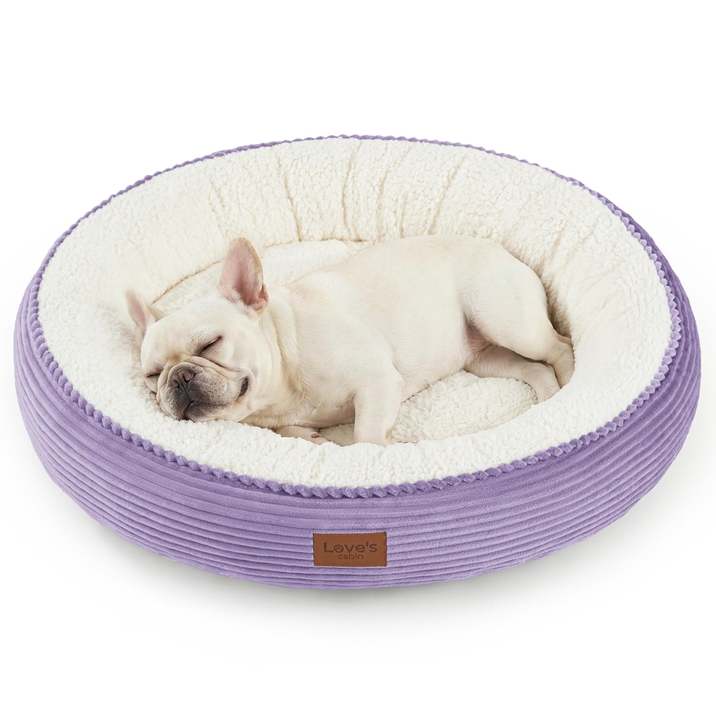Round Donut Pet Bed with Washable Plush Cushion