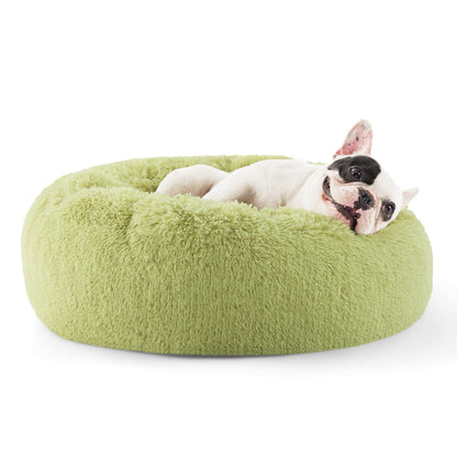 Calming Donut Dog Bed with Washable Faux Fur
