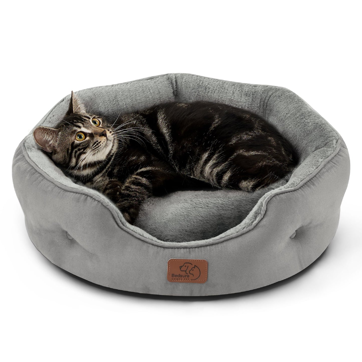 Washable Round Pet Bed for Small Dogs & Cats
