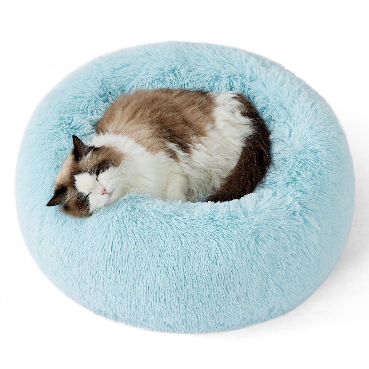Calming Donut Dog Bed with Washable Faux Fur
