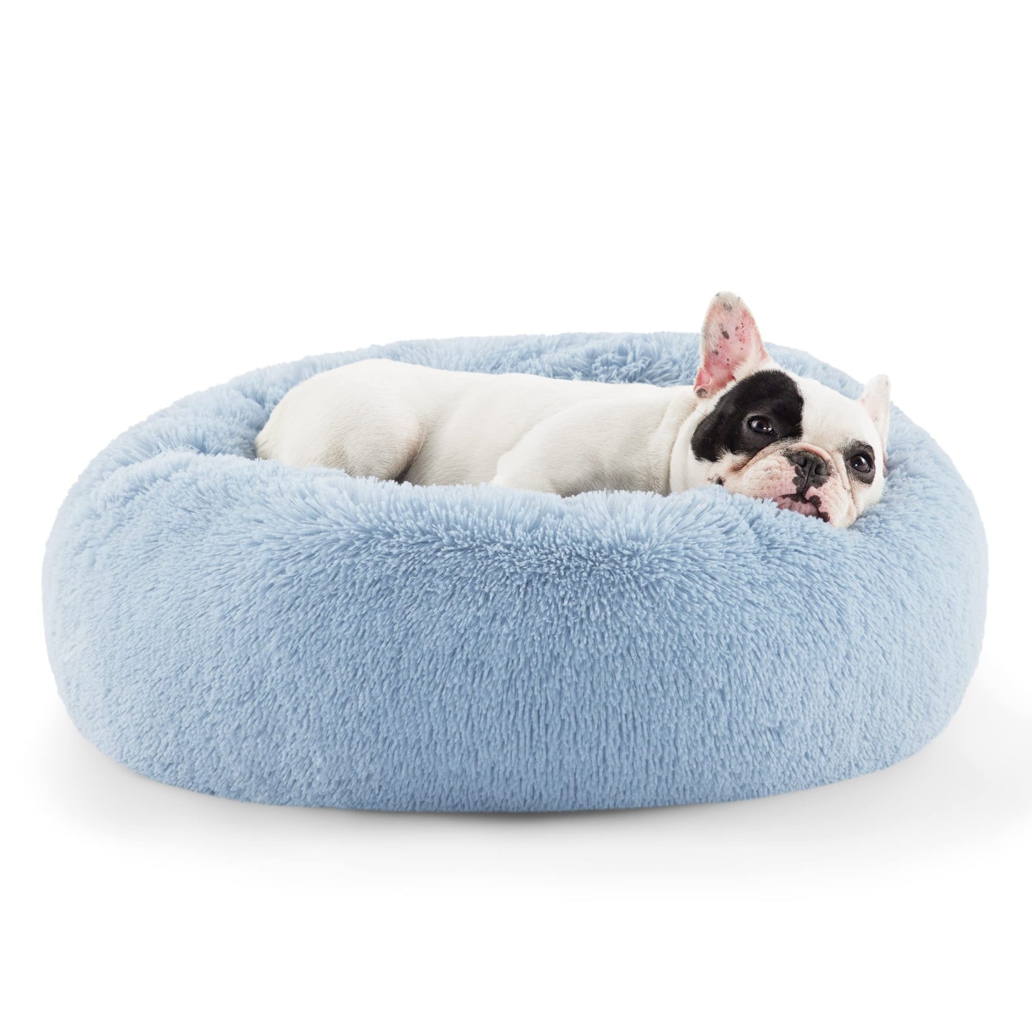Calming Donut Dog Bed with Washable Faux Fur