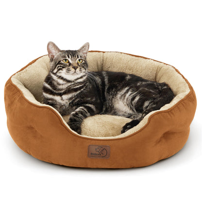 Washable Round Pet Bed for Small Dogs & Cats