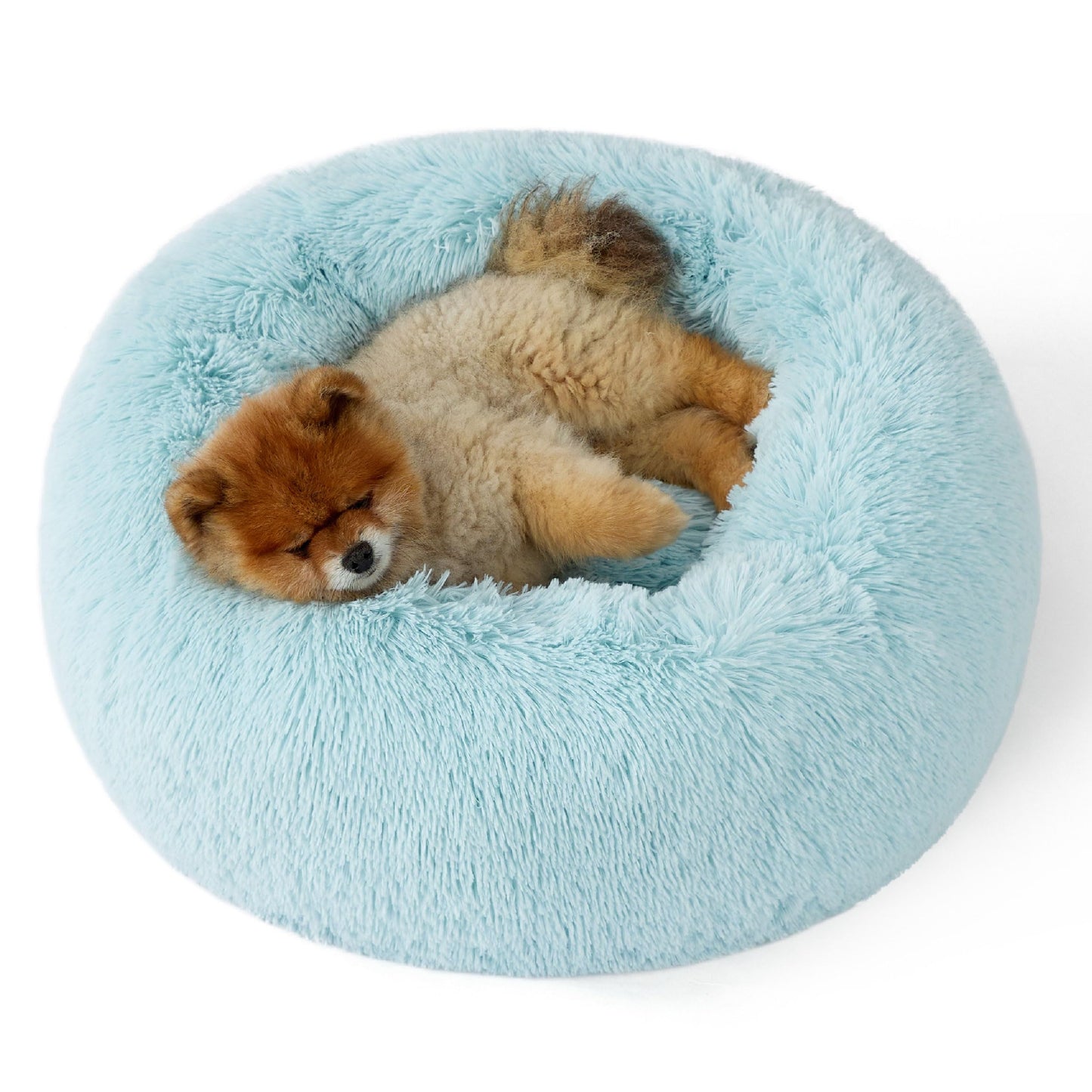 Calming Donut Dog Bed with Washable Faux Fur