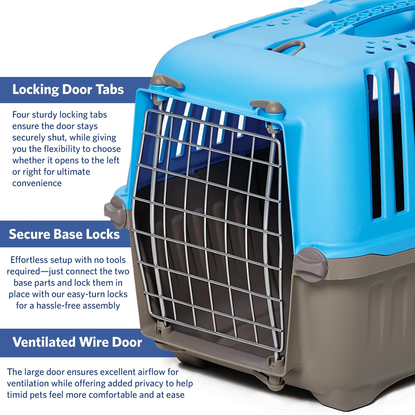 Easy-Assembly Pet Travel Carrier for Small Pets