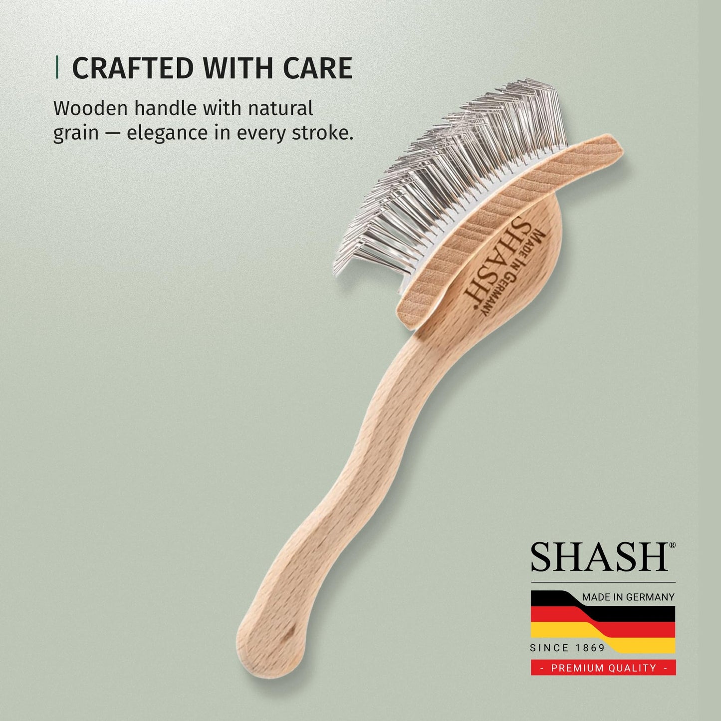 Curved-Pin Slicker Brush for Gentle Detangling