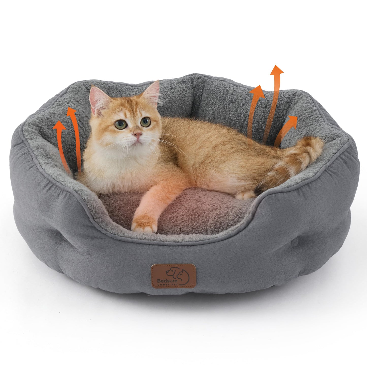 Washable Round Pet Bed for Small Dogs & Cats