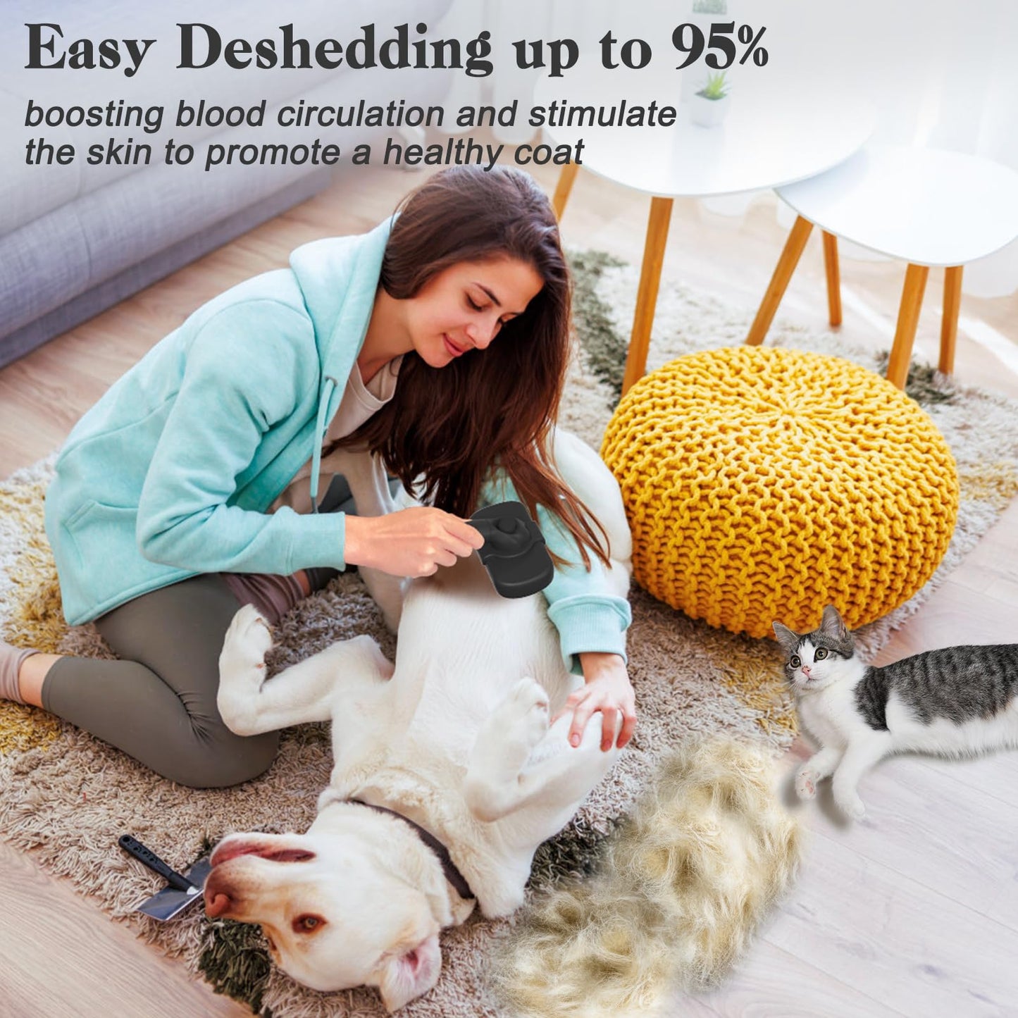 Self-Cleaning Deshedding Brush for Dogs & Cats