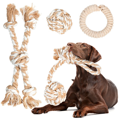 5-Knot Cotton Rope Dog Toy for Tug & Chew