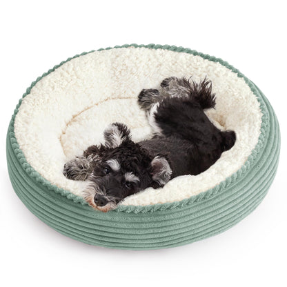 Round Donut Pet Bed with Washable Plush Cushion