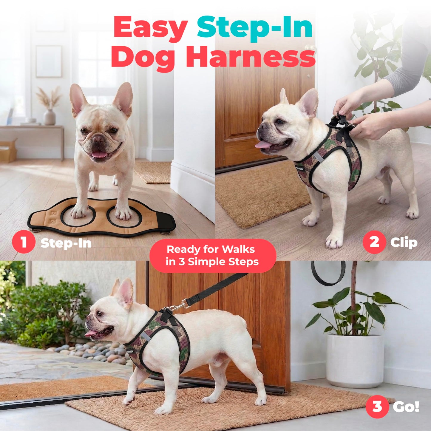 Breathable Step-In Dog Harness for Daily Walks