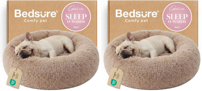 Calming Donut Dog Bed with Washable Faux Fur